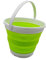 SAMMART 10L zusammenklappbarer Plastikeimer - Faltbare runde Wanne - Tragbarer Wassereimer zum Angeln - Platzsparender Outdoor-Wassertopf. Größe 31cm Durchmesser (Weiß/Fluoreszierendes Grün, 1)
