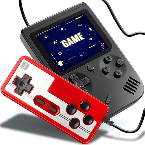 Retoo Consola De Mano De Videojuegos Retro, Consola Retro Portatil, Videoconsola Retro Arcade con 400 Juegos Clásicos, con Pantalla LCD A Color De 3, Controlador Adicional, Admite Conexión A TV