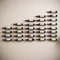 OFILLES 3 Pcs Black Wall Mounted Wine Racks - Wine Bottle Display Holder for Wall, Metal Hanging Wine Rack Organizer for Beverages/Liquor Bottles Storage