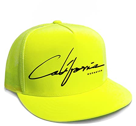 DEPARTED Herren Mesh Trucker Hat mit Print/Motiv - Snapback Cap - No. 289, neon Yellow