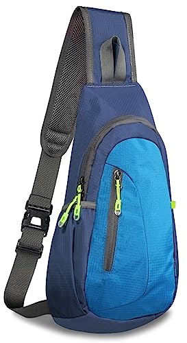 Sling Bag Kleiner Rucksack für Männer und Frauen, Schultertaschen fürs Fitnessstudio, Cross Body Lauf-Rucksack, Arbeit, Gesundheitsrücken Tasche, Brusttaschen, Crossbody Rucksäcke, Marineblau