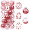 Sea Team 60 mm/2,36 Zoll bruchsicherer, durchsichtiger Kunststoff-Weihnachtskugel-Ornament-Set mit Glitzermalerei, transparent, durchsichtig, Kristallkugeln, Weihnachtsbaumschmuck (30 Stück)