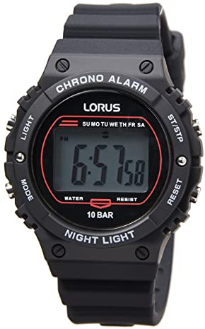 Lorus Homme Digital Quartz Montre avec Bracelet en Silicone R2313PX9