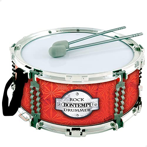 BONTEMPI 46951 Tambour pour Enfant avec Baguettes et Sangle, Sangle réglable, Son réaliste, Tambour, Instruments de Musique pour Enfants