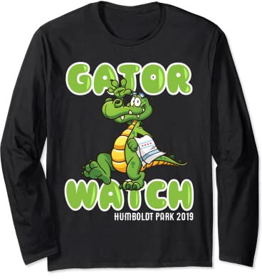 Chicago Humboldt Park Gator Uhr Alligator Lagoon Langarmshirt