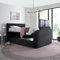 happybeds Ottoman TV Bed, Sherlock Grey Velvet Fabric Ottoman Storage TV Bed, Double, King or Super King Size (Super King)
