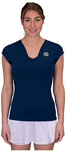 BIDI BADU Damen Crew V-Neck Tee - Dark Blue, Größe:XS
