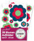 Retroblumen-Aufkleber Set 36 Sticker ca. 2-13 cm Ø in Blau-Rot-Mint - Dekoblumen für Autoaufkleber Fahrrad Koffer Helm Retro Sticker Set - kfz744