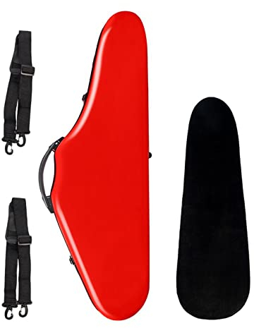 Geigenkasten Roter 4/4 Full Size Luxus-Composite-Kohlefaser-Geigenkoffer Mit Hygrometer