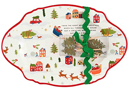Mud Pie Christmas Sentiment Plate, Twas the Night, 10 x 6 1/2