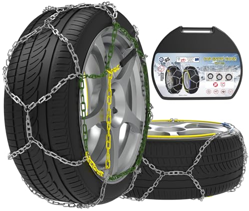 Schneeketten, 2 Stück 12mm Legierung Stahl Auto Schneeketten, Langlebige Schneeketten für Auto mit Automatischem Spanner (Größe 130)