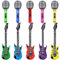 Xihuimay 10 Stück Aufblasbare Party Props Aufblasbares Gitarre Mikrofone Luftgitarre Rockstar Aufblasbare Kinder Ornament Karaoke Musikinstrumente Zubehör Themenparty Festival Rollenspiel Cosplay