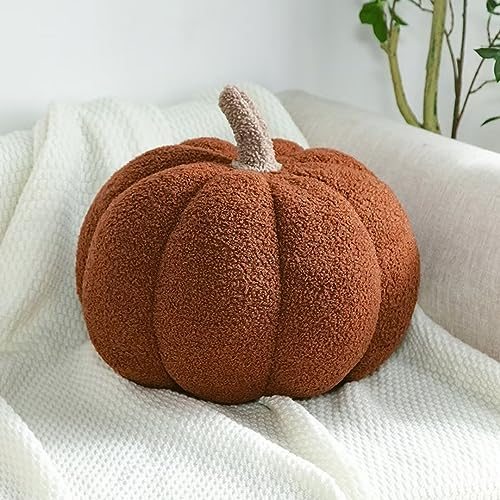 BohrenCL Kürbis Überwurfkissen, kürbis Kissen, 3D Plüsch Kürbis Dekokissen, Kürbiskissen Schlafzimmer Dekoration, Kürbis Deko