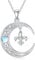 PROESS Keltische Knoten kette Lilien Halskette 925er Sterlingsilber keltischer Knoten Mondschmuck Lilien Anhänger keltische Knoten Halskette Geschenke für Frauen
