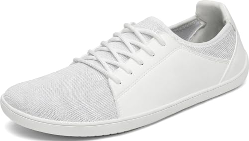 SAGUARO Unisex Barfußschuhe Knit Outdoor Walkingschuhe Mit Zero-Drop Solhe und Breiter Zehenbox Leicht Atmungsaktiv GR.44
