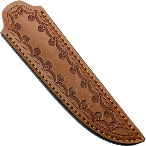 Dinntty Funda para Cuchillo Recta Funda Duradera de Cuero de Vaca Funda para Cuchillo portátil Bolsa de Almacenamiento para Cuchillos al Aire Libre