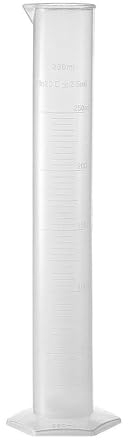 Recogwood 250ml Plastic Graduated Cylinder, Measuring Cylinder Science Test Tube, Clear Hex Base Flask for Kitchen Lab Home