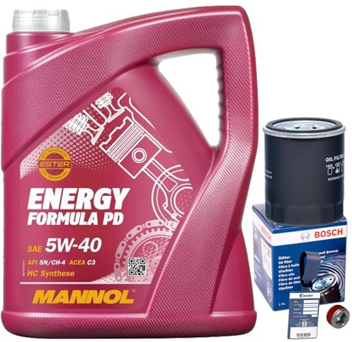 Ölfilter 0986452041+Mannol 5W40 | 0986452041+257.821.001+MN1801+Mn Formula Pd 5W40 für Doblo 500 Punto Panda Stilo Qubo