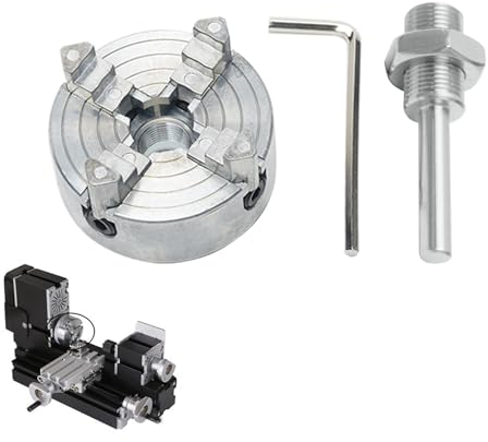 TOOSOAR Mini Tornio Mandrino Set, M12 * 1 Mandrino a Mano Trapano Elettrico Biella Utensile Elettrico per tornio per la Lavorazione del Legno