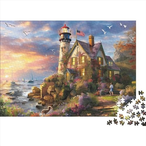 3D-Puzzle 1000 Teile Für Erwachsene Beach House 1000-teiliges Puzzle Lernspiele Heimdekorationspuzzle 1000pcs (75x50cm)