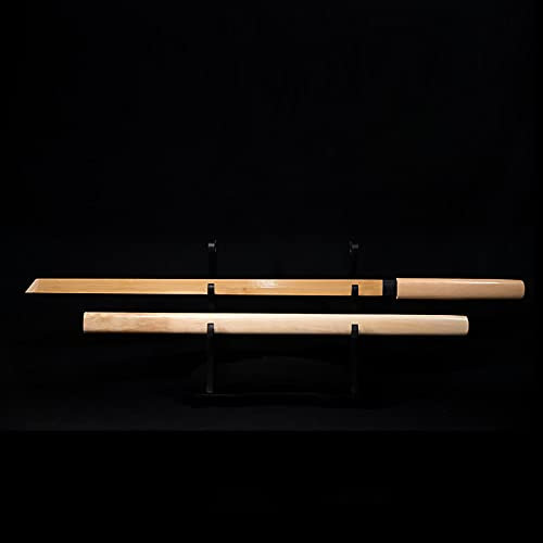 Laido bambusvärd 103 cm, handgjorda tränings träsvärd i massivt trä med foder, japansk katana, bokken, lämplig för cosplay, Lai, samling, heminredning, praktiskt svärd