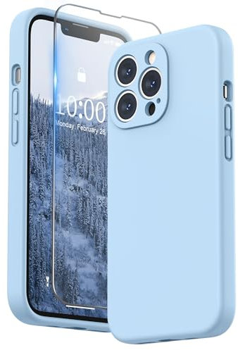 SURPHY Liquid Silicone Case for iPhone 13 Pro Case, Individual Protection for Each Lens Shockproof Rubber Full Body Thickened Design for iPhone 13 Pro 6.1 inch 2021 (Light Blue)