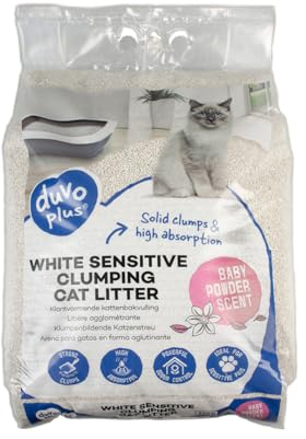 Duvo+ Katzenstreu White Sensitive Babypuder 12KG
