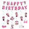 Minnie Cartoon Geburtstagsdekoration, 20 teilige Minnie Girlande und hängende Dekoration, Geburtstag Deko, Happy Birthday Banner Dekorationen, Minnie Themen Geburtstagsfeier Dekoration
