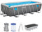 Bestway Piscine Hors Sol rectangulaire Steel Pro Max Splashview - 488 cm x 244 cm x 122 cm - Gris