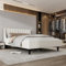 Dolamaní Bett 140x200 cm mit Lattenrost (ohne Matratze), Polsterbett Doppelbett Samt mit Bettgestell Metall (Beige)