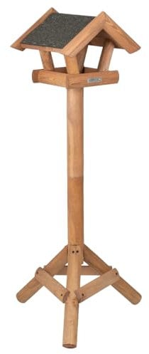 VOSS.garden Vogelhaus Vinde, braun, Bitumendach, 117cm, Futterhäuschen inkl. Ständer