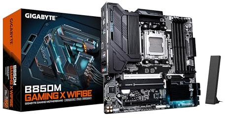 GIGABYTE B850M Gaming X WIFI6E Placa Base - Procesadores AMD Ryzen Serie 9000, VRM Digital 10+2+2 Fases, hasta 8200MHz DDR5 (OC), 1xPCIe 5.0 + 1xPCIe 4.0 M.2, LAN 2.5, WiFi 6E, USB 3.2 Gen 2.