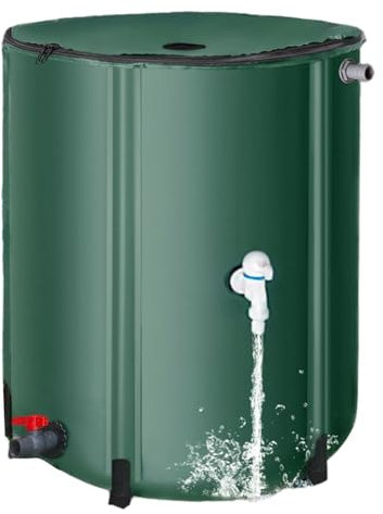 Uxsjakjsd Regenwasserrecycling-Wasserspeichertank Gartenbewässerungseimer Sammelbehälter Gartenwasserspeicherfass Grün