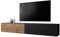 Mirjan24 TV Lowboard Cholon 200, Griffloses Öffnungssystem, 2 Klappe/Tür, TV Board Sideboard, Unterschrank, Fernsehschrank, TV Tisch, Fernsehtisch (Schwarz + Wotan Eiche)