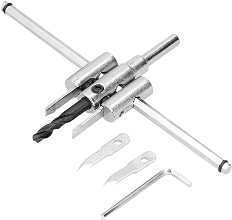 Mavaol Verstellbarer Kreisschneider, Carbid- und HSS -Klingen, präzise Schnitte für Holz-, Kunststoff-, Acryl-, DIY- und Holzbearbeitungsprojekte (40-200mm)