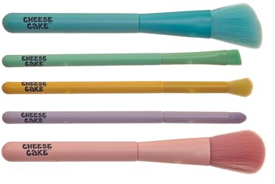 Cheese Cake Lot de 5 pinceaux de maquillage colorés pour adolescentes