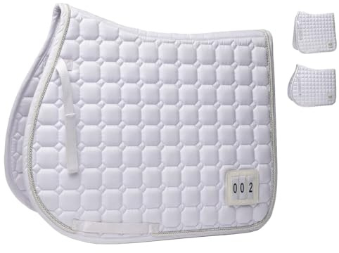 NETPROSHOP Turnier Schabracke Stockholm Dressur oder VS Weiss Gr. Pony oder Full mit Sichtfenster für Startnummer