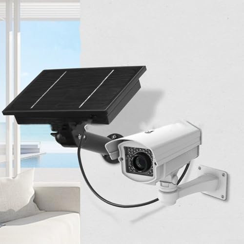 GLOBALHUT Cargador de Panel Solar, Fuente de alimentación Impermeable IP66 para Exteriores, Salida de 5 V, 2,4 A, para cámaras de Seguridad, lámparas de jardín