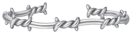 Manfnee Edelstahlarmband für Herren, Punk-Biker-Armbänder Offenes Verstellbares Armreif Armband
