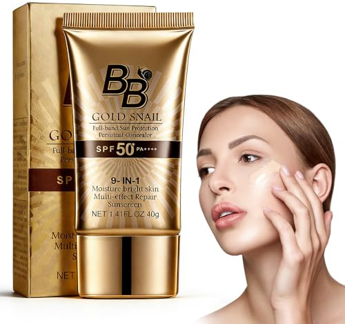 BB Cream Con Protector Solar SPF50+ Pa++++,Crema Facial Con Color Hidratante 24h,Cobertura Natural Ligera,Antiedad,Control De Brillos Y Resistente Al Agua,Tono Natural,40g