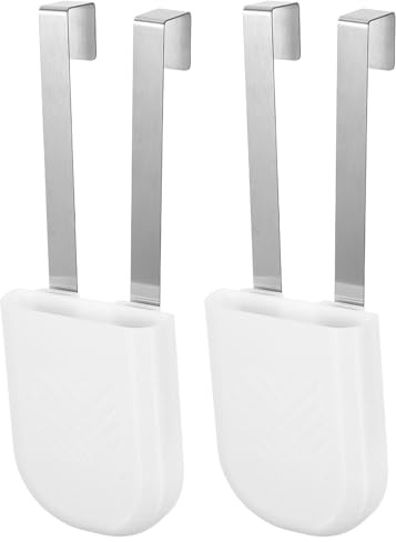 BESTYASH 2pcs Hanging Toilet Tank Cleaner Holder with Metal Hook, Toilet Cleaning Tablet Organizer for Residential, Hotel, and Workplace Bathroom Tanks, Compact 7.39x2.63x0.83in Replacement