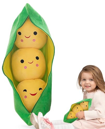 Générique Pea Plush Toy | Cute Pea Stuffed Toys, Snuggle Up Plant Soft Comfortable Cartoon Doll Figure for Home Bedroom Birthday
