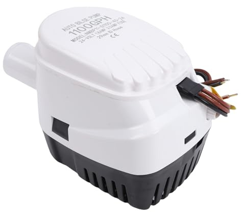 Fabater Bombas de Sentina para Barcos, Bomba de Agua de Sentina Marina Automática de 1100 GPH 24 V, Bomba de para Barcos con Interruptor de Flotador Incorporado para una Fácil Instalación en Yates y