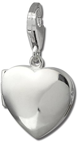 SilberDream Charm 925 Echt Silber Armband Anhänger Herz Medaillon FC3006 Silber Charmsschmuckanhänger