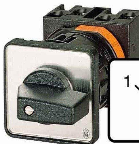 Eaton 002538 Wendeschalter, Kontakte: 5, 32 A, Frontschild: 1≫ 0≪ 2, 45 Grad, Tastend, Einbau