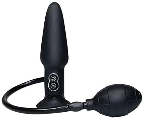 You2Toys True Black Vibrating Plug - softer Analplug für Männer und Frauen, Analtoy mit 7 Vibrationsstufen, aufpumpbarer Buttplug, schwarz