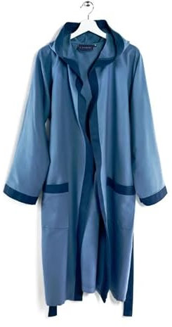 Caleffi Accappatoio Bicolor Uomo Donna Microfibra Blu - Taglia XL