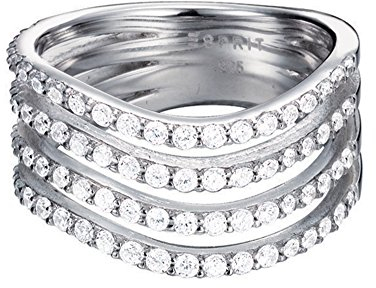 Esprit Essential Damen-Ring ES-GLEAMING WAVE 925 Silber rhodiniert Zirkonia transparent