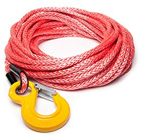 Armortek WW50ARRMU Windenseil Kunststoff 5mm 15M 2409Kg Haken Kausche Set Seilwinde Offroad ATV Utvhigh-Tech Kunststoffseil Set