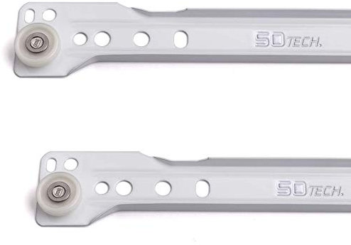 SOTECH 1 paire de coulisses à extension partielle RT3-30-B12,5-L400-NF Longueur 400 mm Roulement à galets blanc revêtu de poudre